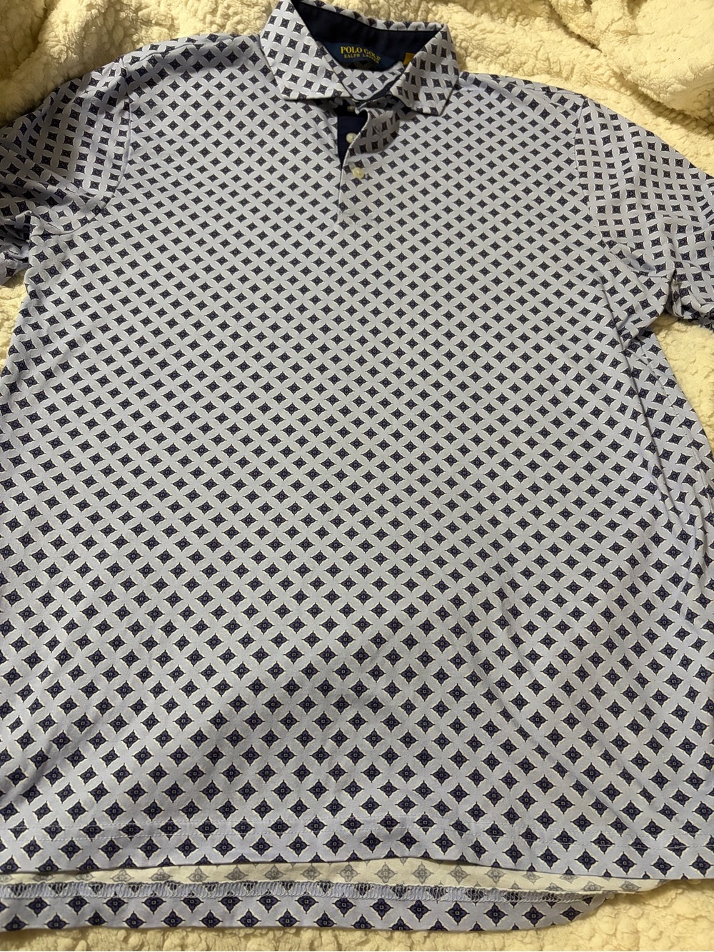 Polo by Ralph Lauren White and Navy Geometric Button-Down Shirt